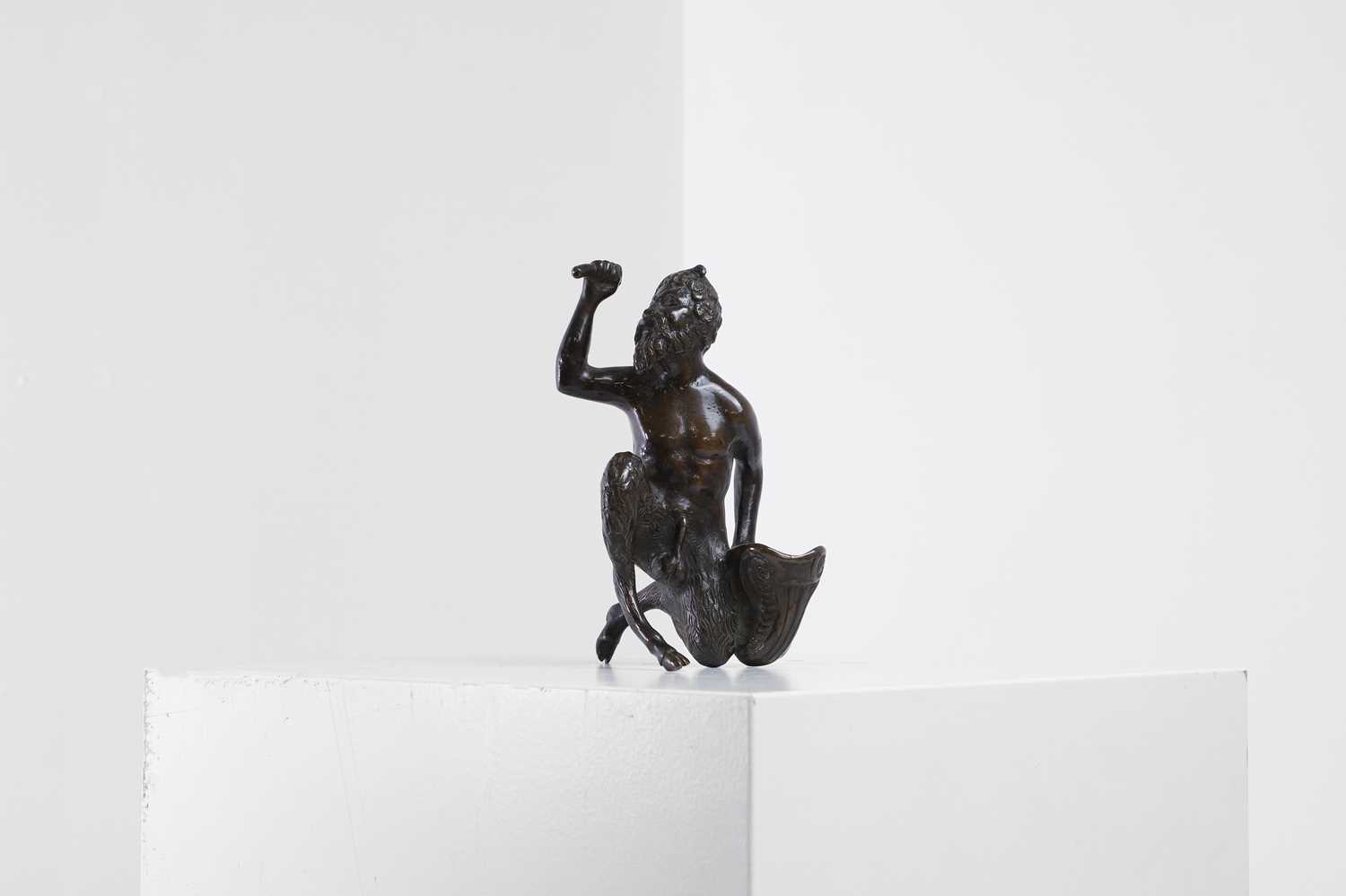Lot 231 - A Renaissance-style bronze figure of a kneeling satyr