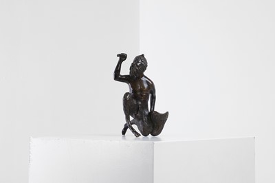Lot 231 - A Renaissance-style bronze figure of a kneeling satyr