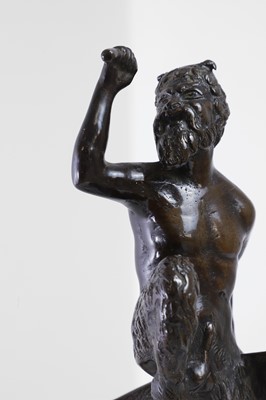 Lot 231 - A Renaissance-style bronze figure of a kneeling satyr
