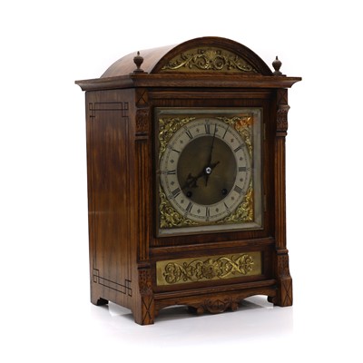 Lot 203 - A German walnut-cased 'Ting Tang' mantel clock