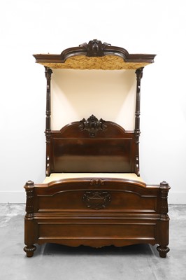 Lot 521 - A French rosewood double bedstead