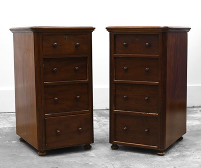 Lot 506 - A pair of mahogany pedestal chests