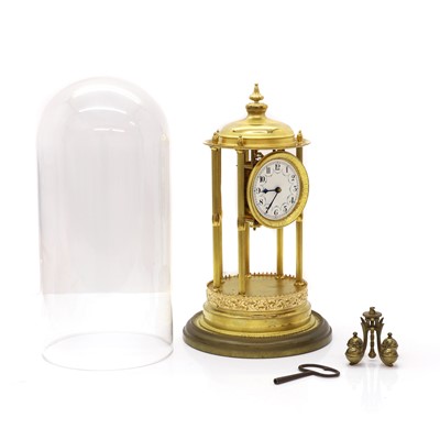 Lot 202 - A German gilt-metal anniversary clock