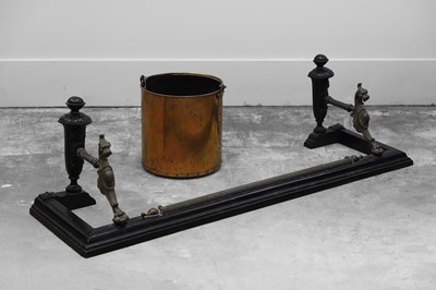 Lot 505 - A Victorian iron and brass fender