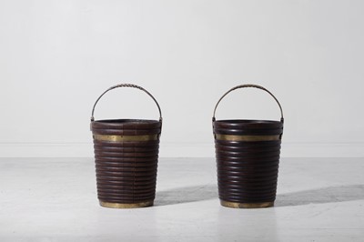 Lot 25 - A pair of George III-style mahogany peat buckets