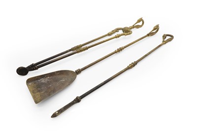 Lot 314 - A set of three fire irons