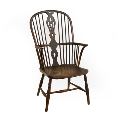 Lot 467 - An elm and ash Windsor armchair