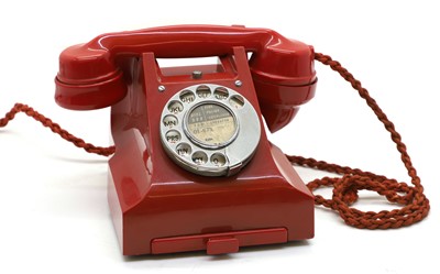 Lot 301 - A GPO red Bakelite type 312L telephone