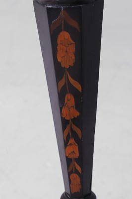 Lot 241 - A William and Mary ebonised fruitwood and marquetry torchère stand