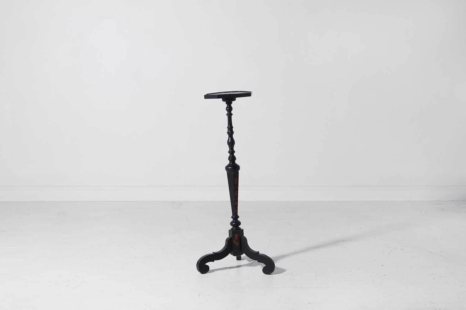 Lot 241 - A William and Mary ebonised fruitwood and marquetry torchère stand