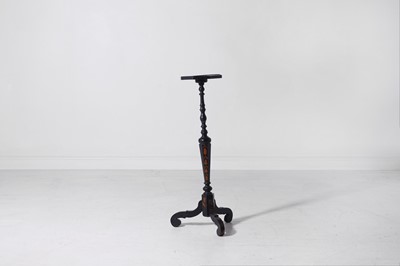 Lot 241 - A William and Mary ebonised fruitwood and marquetry torchère stand