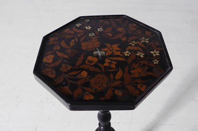 Lot 241 - A William and Mary ebonised fruitwood and marquetry torchère stand