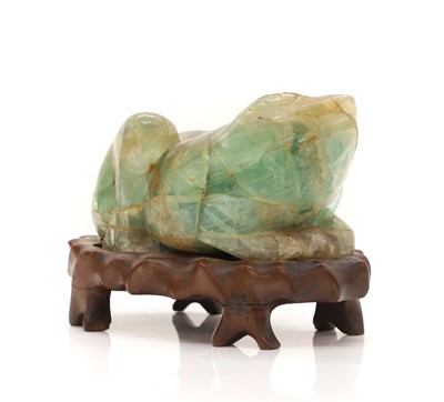Lot 55 - A Chinese hardstone frog