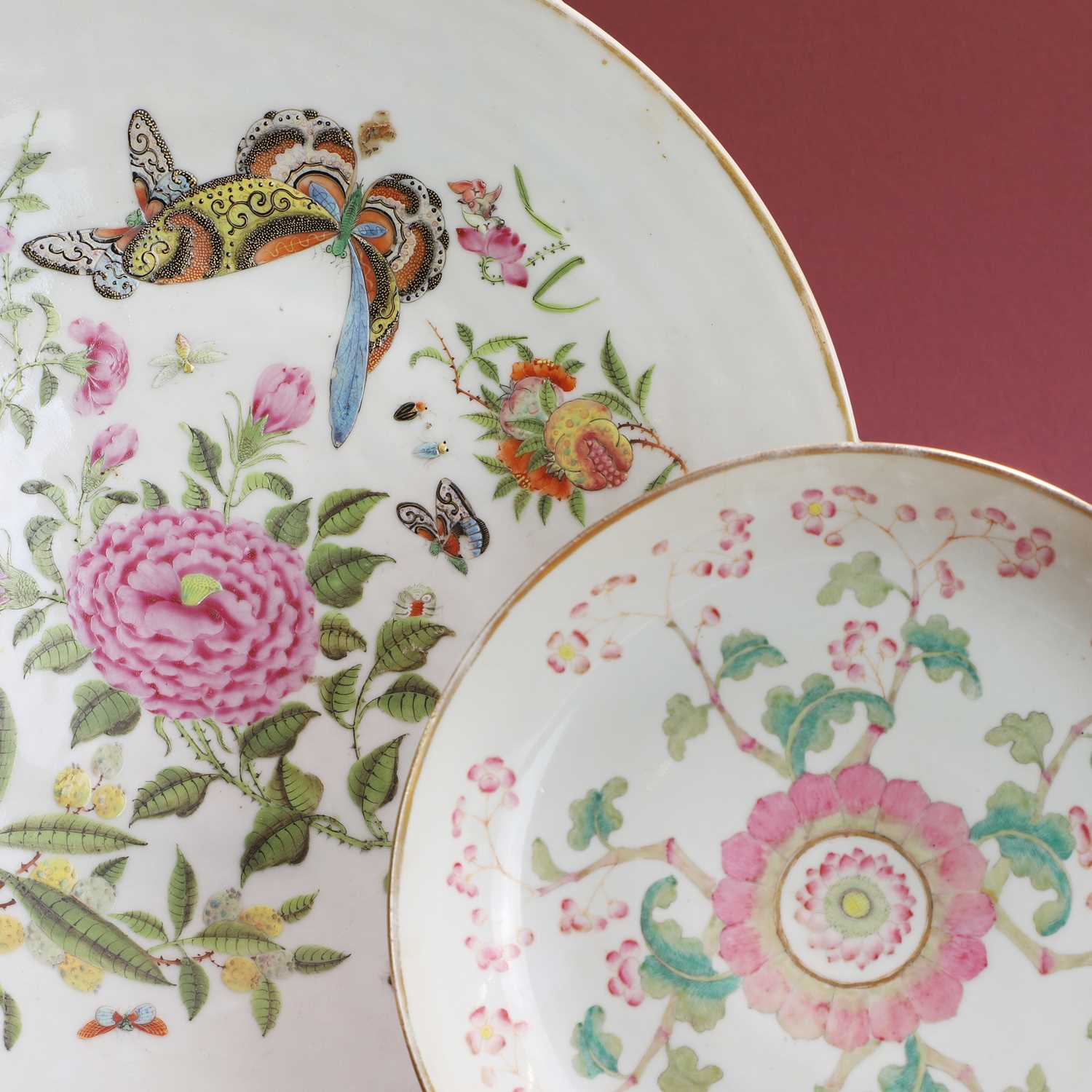 Lot 80 - Two Chinese famille rose