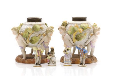 Lot 107 - ​Four miniature Meissen figures