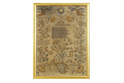 Lot 466 - ​A silk and metal thread sampler
