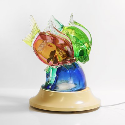 Lot 156 - A Murano glass fish lamp