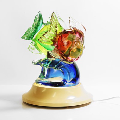 Lot 156 - A Murano glass fish lamp