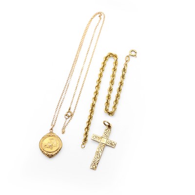 Lot 242 - A group of 9ct gold jewellery