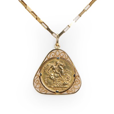 Lot 328 - A sovereign coin pendant
