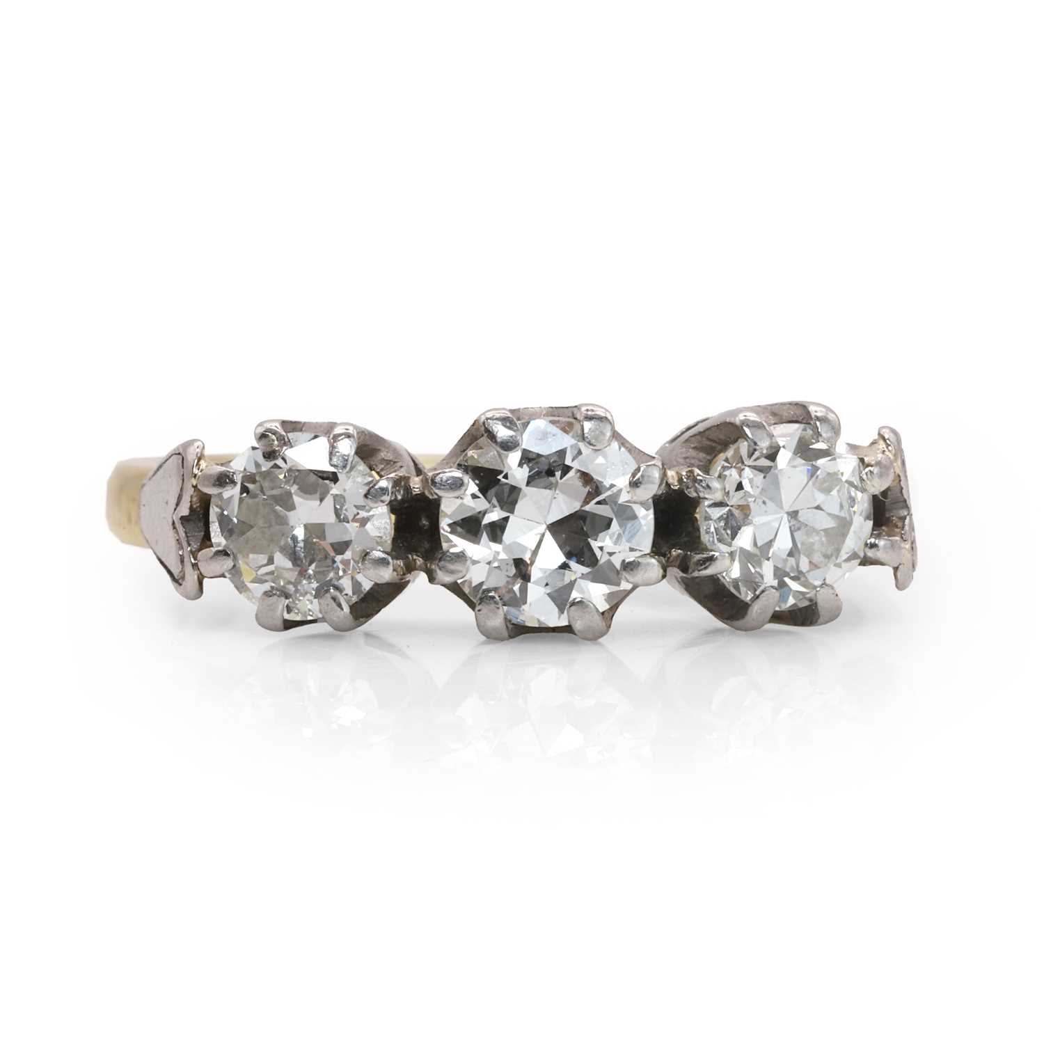 Lot 61 - A diamond three stone ring