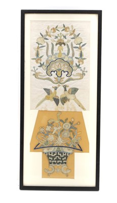 Lot 55 - A Chinese framed silk collage
