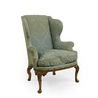 Lot 456 - A Queen Anne stye wing armchair