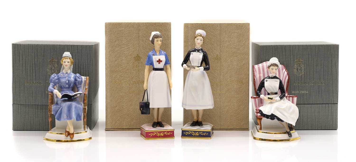 Lot 222 - A set of four limited edition Royal Worcester porcelain figures