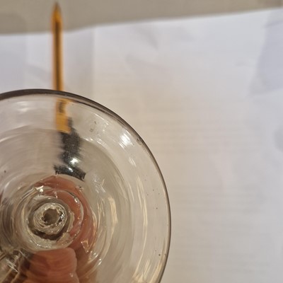 Lot 11 - An engraved Jacobite wine glass