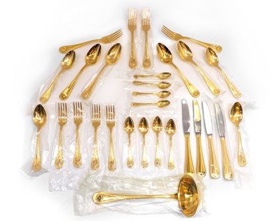 Lot 26 - A collection of Rosenthal for Versace gold plated table service for four