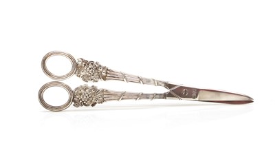 Lot 6 - A pair of silver grape scissors