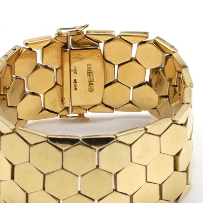 Lot 64 - A 14ct gold strap bracelet, c.1960s