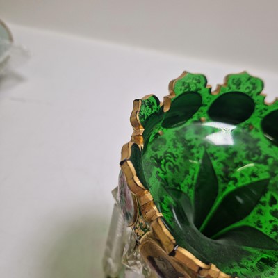 Lot 46 - A pair of Bohemian glass table lustres