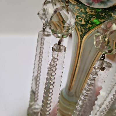 Lot 46 - A pair of Bohemian glass table lustres