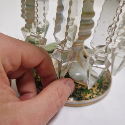 Lot 46 - A pair of Bohemian glass table lustres