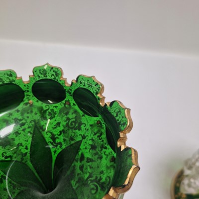 Lot 46 - A pair of Bohemian glass table lustres