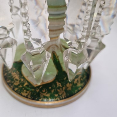 Lot 46 - A pair of Bohemian glass table lustres