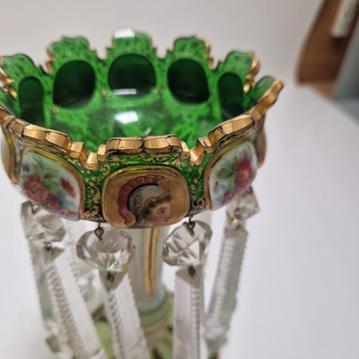 Lot 46 - A pair of Bohemian glass table lustres