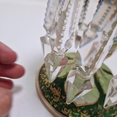 Lot 46 - A pair of Bohemian glass table lustres