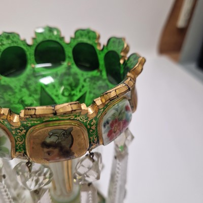 Lot 46 - A pair of Bohemian glass table lustres