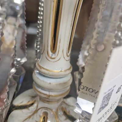 Lot 46 - A pair of Bohemian glass table lustres