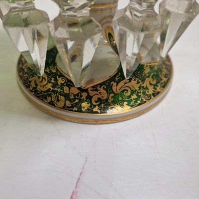 Lot 46 - A pair of Bohemian glass table lustres