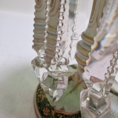 Lot 46 - A pair of Bohemian glass table lustres