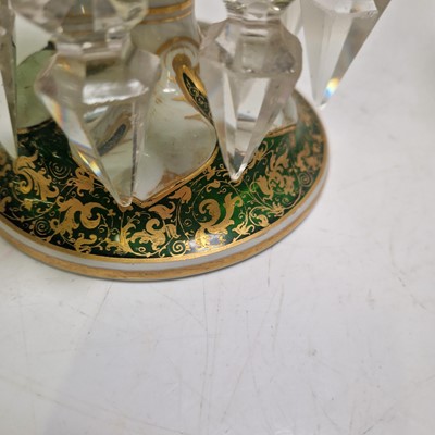 Lot 46 - A pair of Bohemian glass table lustres