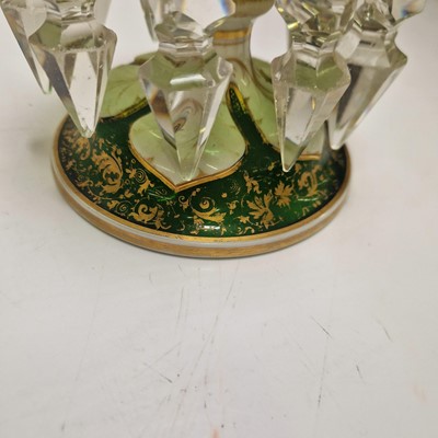 Lot 46 - A pair of Bohemian glass table lustres