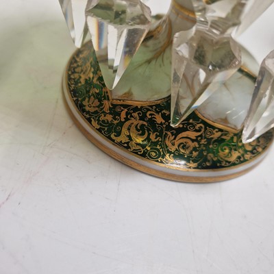 Lot 46 - A pair of Bohemian glass table lustres