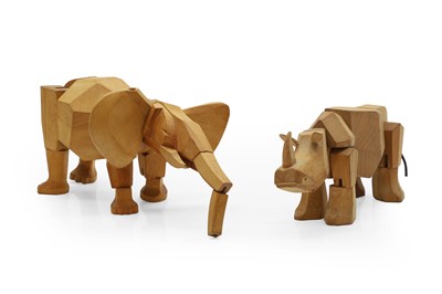 Lot 327 - Two David Weeks Studio beechwood toys