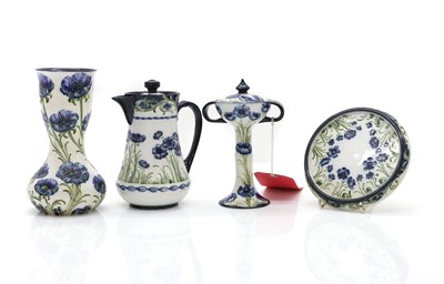 Lot 101 - A group of four Macintyre Moorcroft Florian 'Blue Poppy' pieces