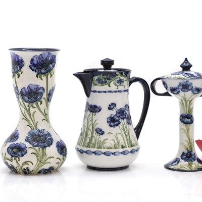 Lot 101 - A group of four Macintyre Moorcroft Florian 'Blue Poppy' pieces
