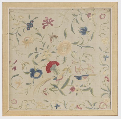 Lot 169 - A set of four framed silk embroideries